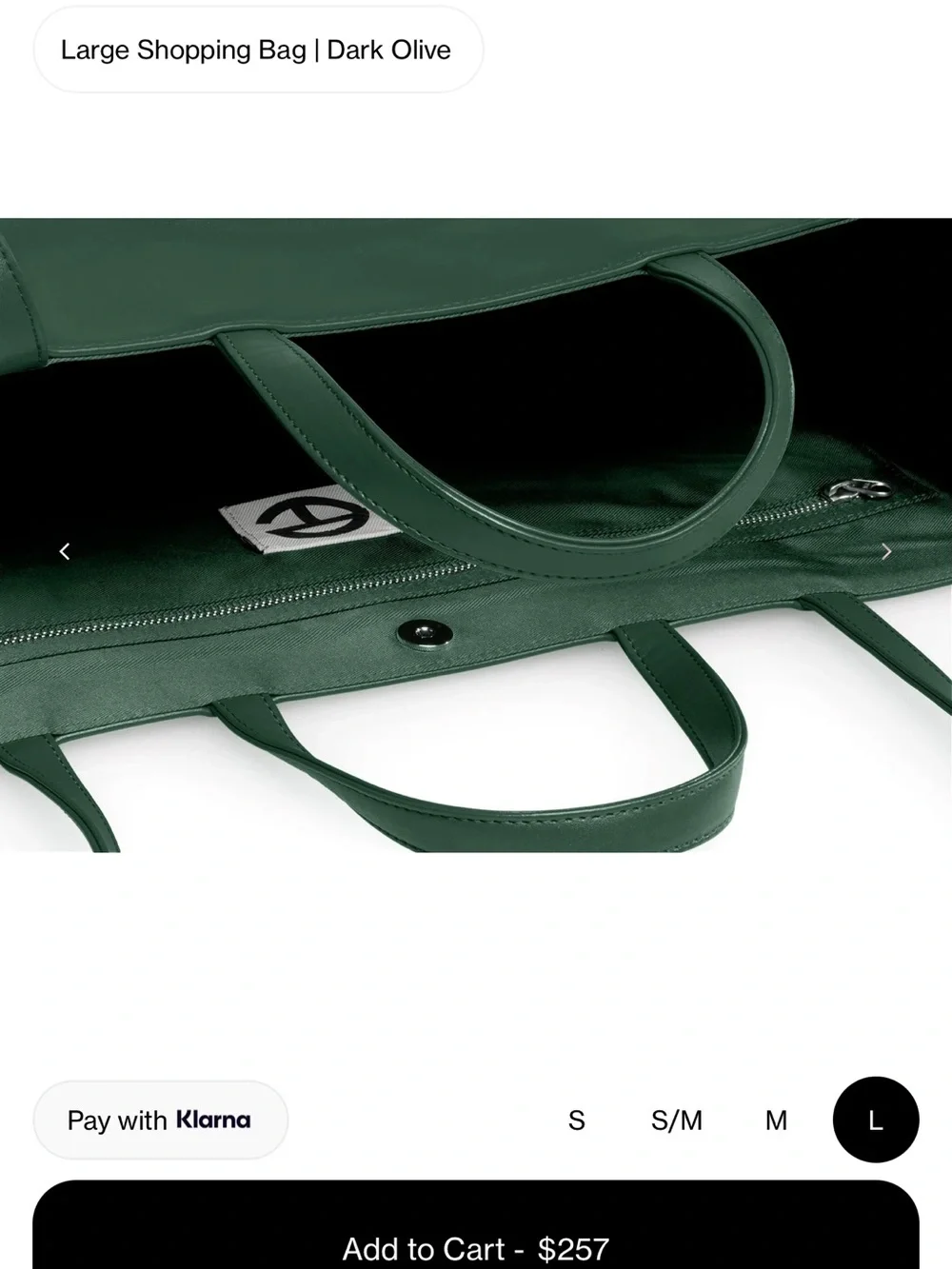 Telfar Green Leather Shopping Bag Medium